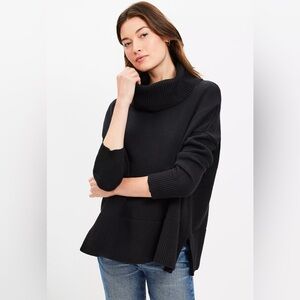 LOFT Oversized Classic Black Turtleneck Sweater